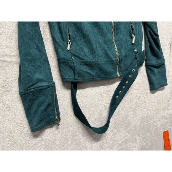 House of CB London Crop Jacket Belted Buckle Hem Wide Lapel Epaule Blazer XS - Picture 4 of 16